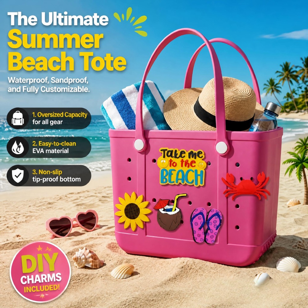 Ladies Oversized Rubber Beach  - Packaging recension och pris